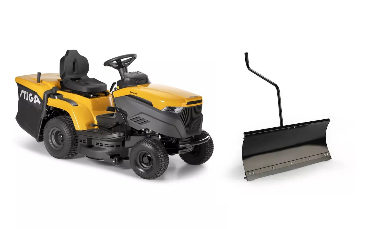Traktor ogrodowy STIGA Estate 384 z pługiem śnieżnym 107cm